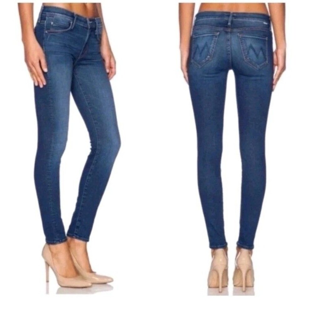 Mother Denim The Charmer Jeans Off The Edge Blue Wash Cigarette Leg Size 28